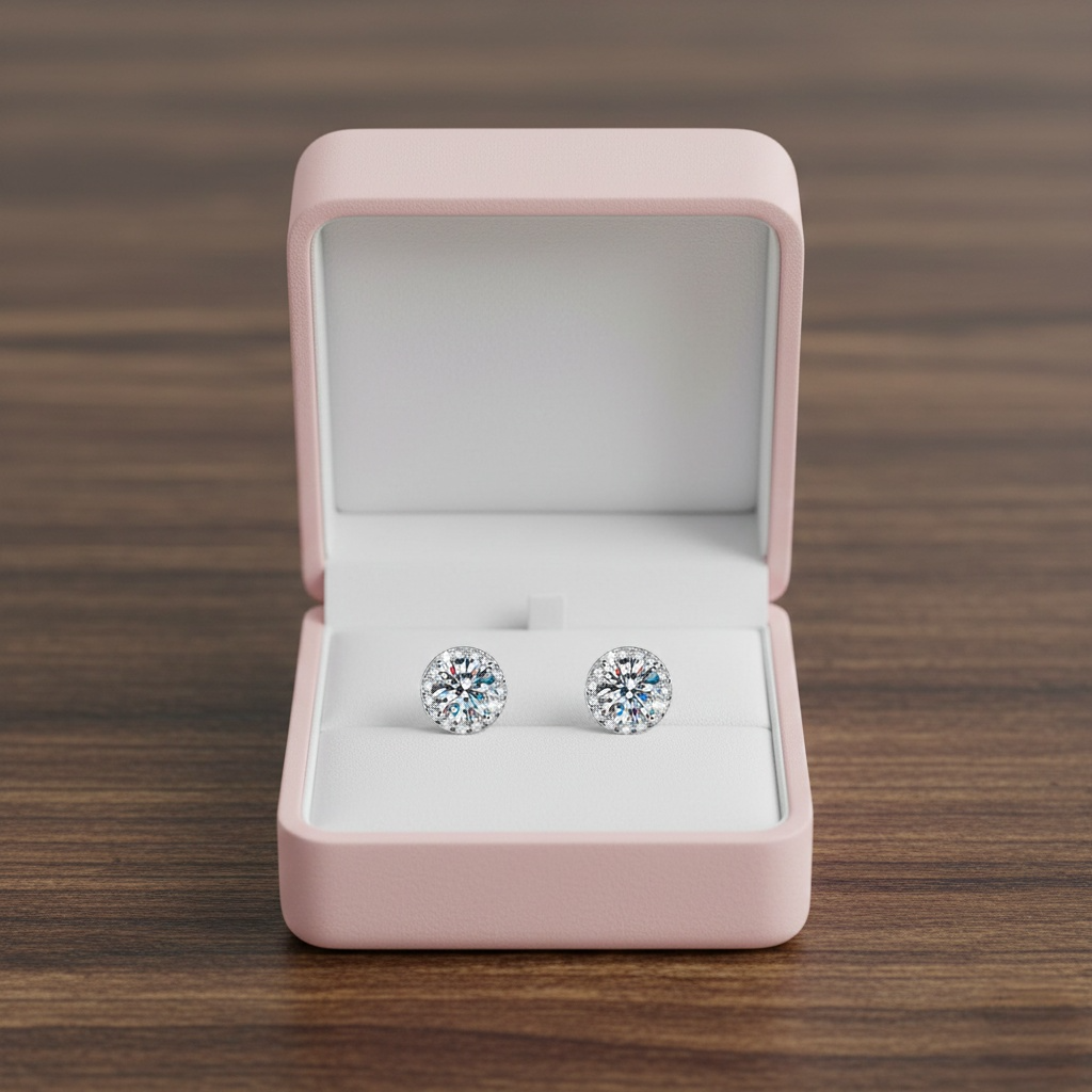 Radiant Moissanite Halo Magnetic Earrings