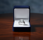 Radiant Moissanite Square Halo Ring 10 Carat