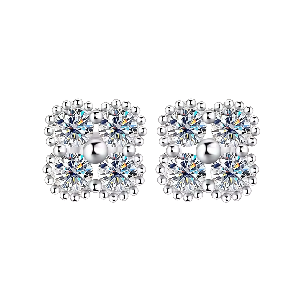Moissanite Clover Earrings