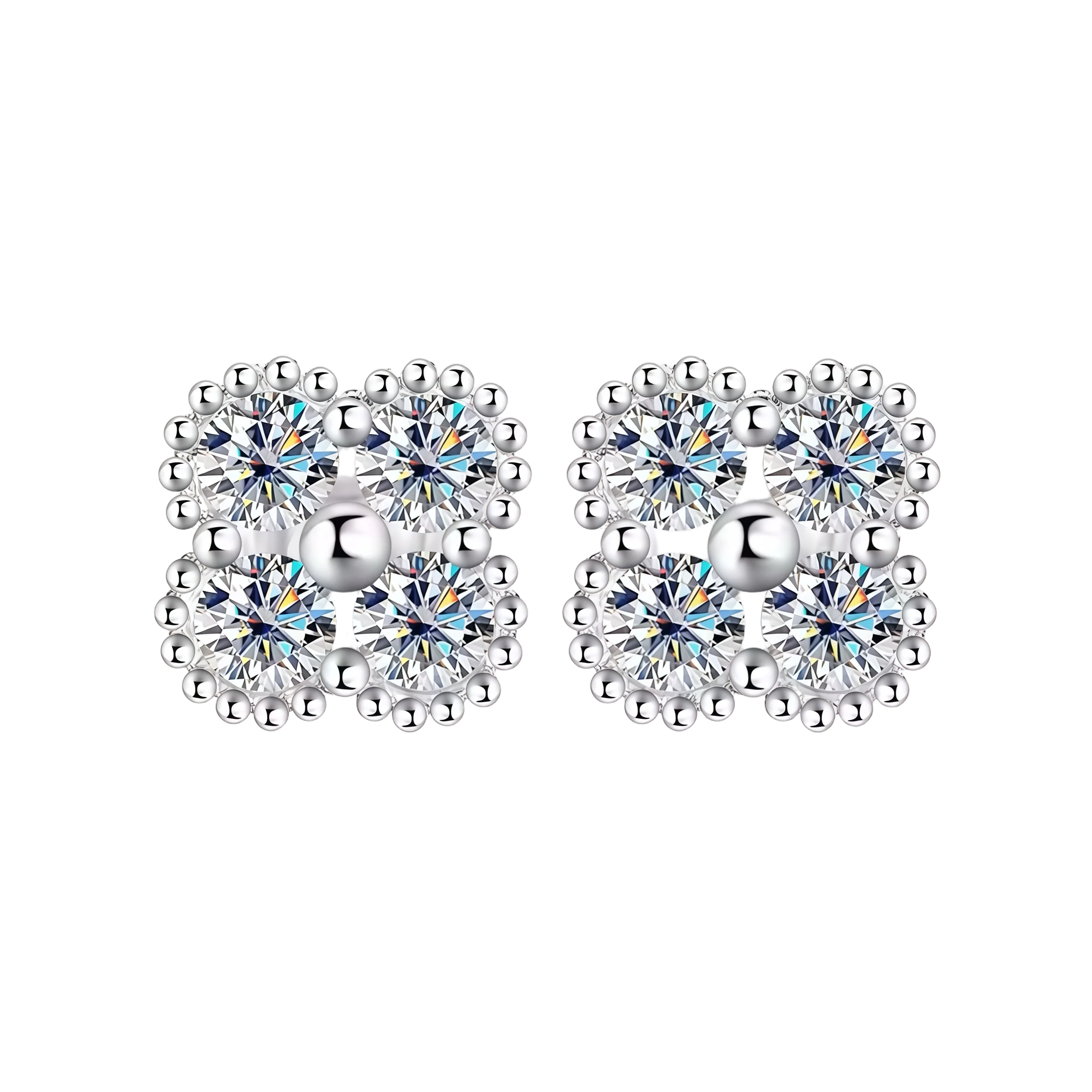 Moissanite Clover Earrings