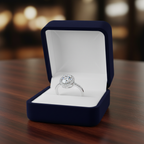 Brilliant Moissanite Square Halo Ring