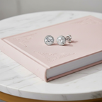 Halo Moissanite Earrings (Adjustable)