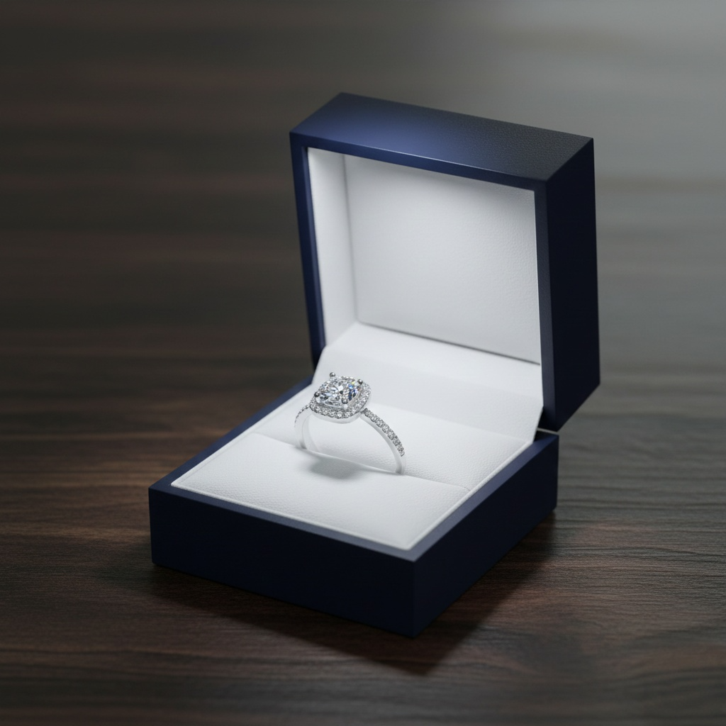 Eternal Halo Moissanite Square Ring