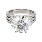 Radiant Moissanite Square Halo Ring 10 Carat