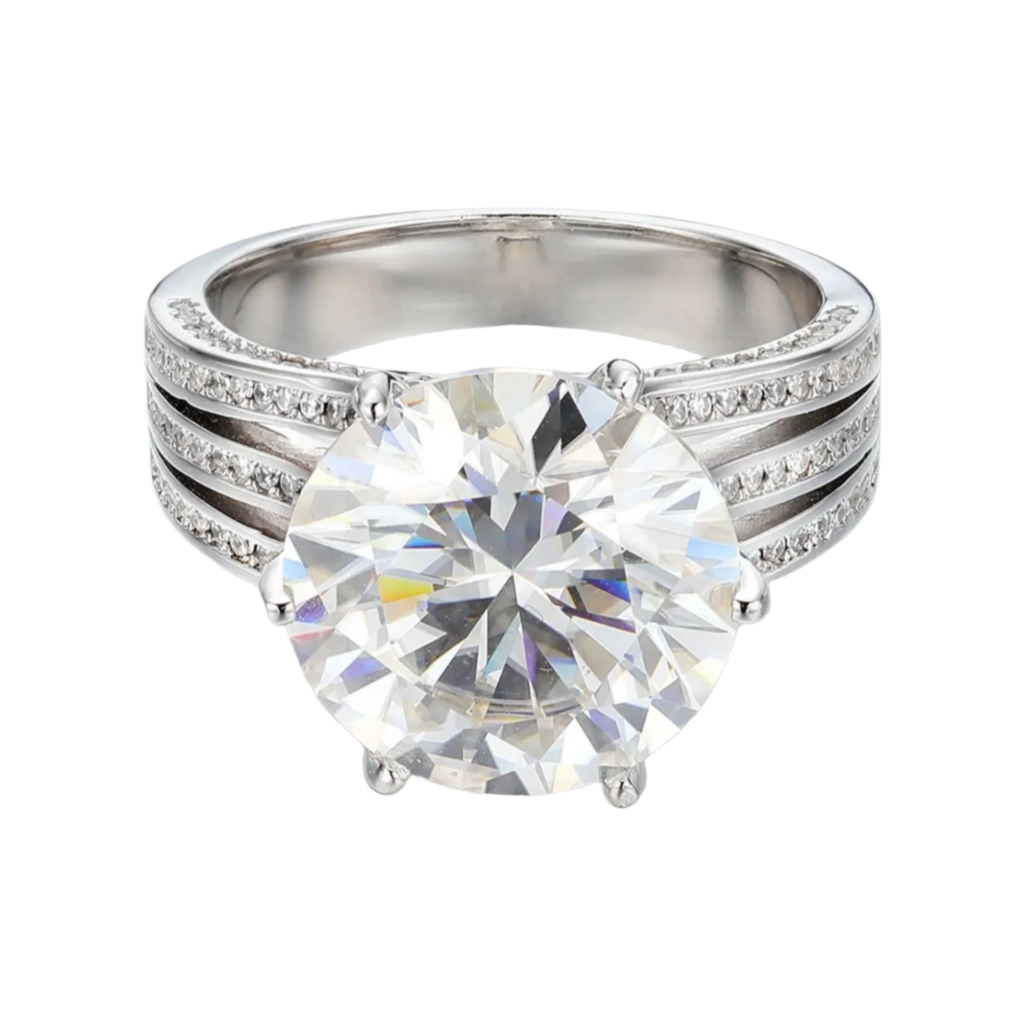 Radiant Moissanite Square Halo Ring 10 Carat