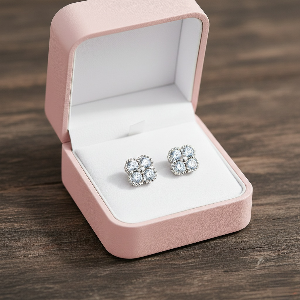 Moissanite Clover Earrings