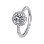 Brilliant Moissanite Square Halo Ring
