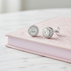 Halo Moissanite Earrings (Adjustable)