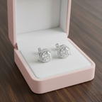 Halo Moissanite Earrings (Adjustable)
