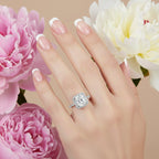 Eternal Halo Moissanite Square Ring