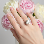 Radiant Moissanite Square Halo Ring 10 Carat