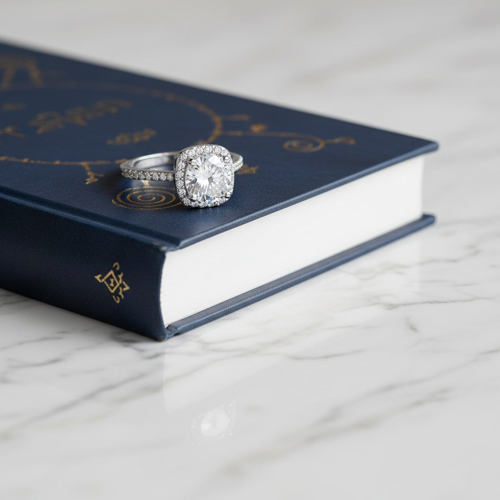 Eternal Halo Moissanite Square Ring