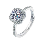 Eternal Halo Moissanite Square Ring
