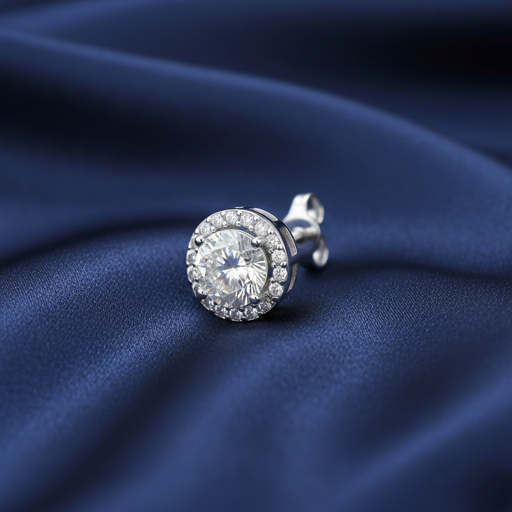 Halo Moissanite Earrings (Adjustable)