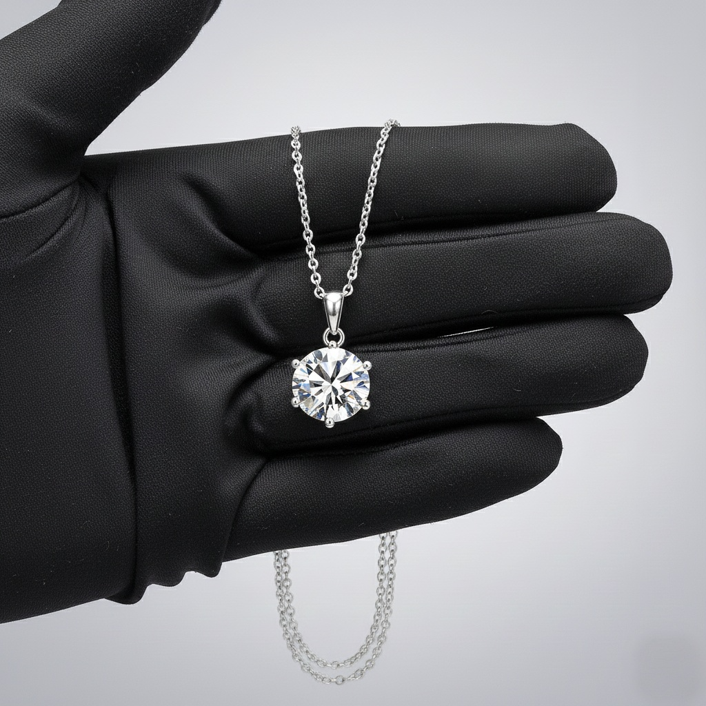 Moissanite Stud Necklace