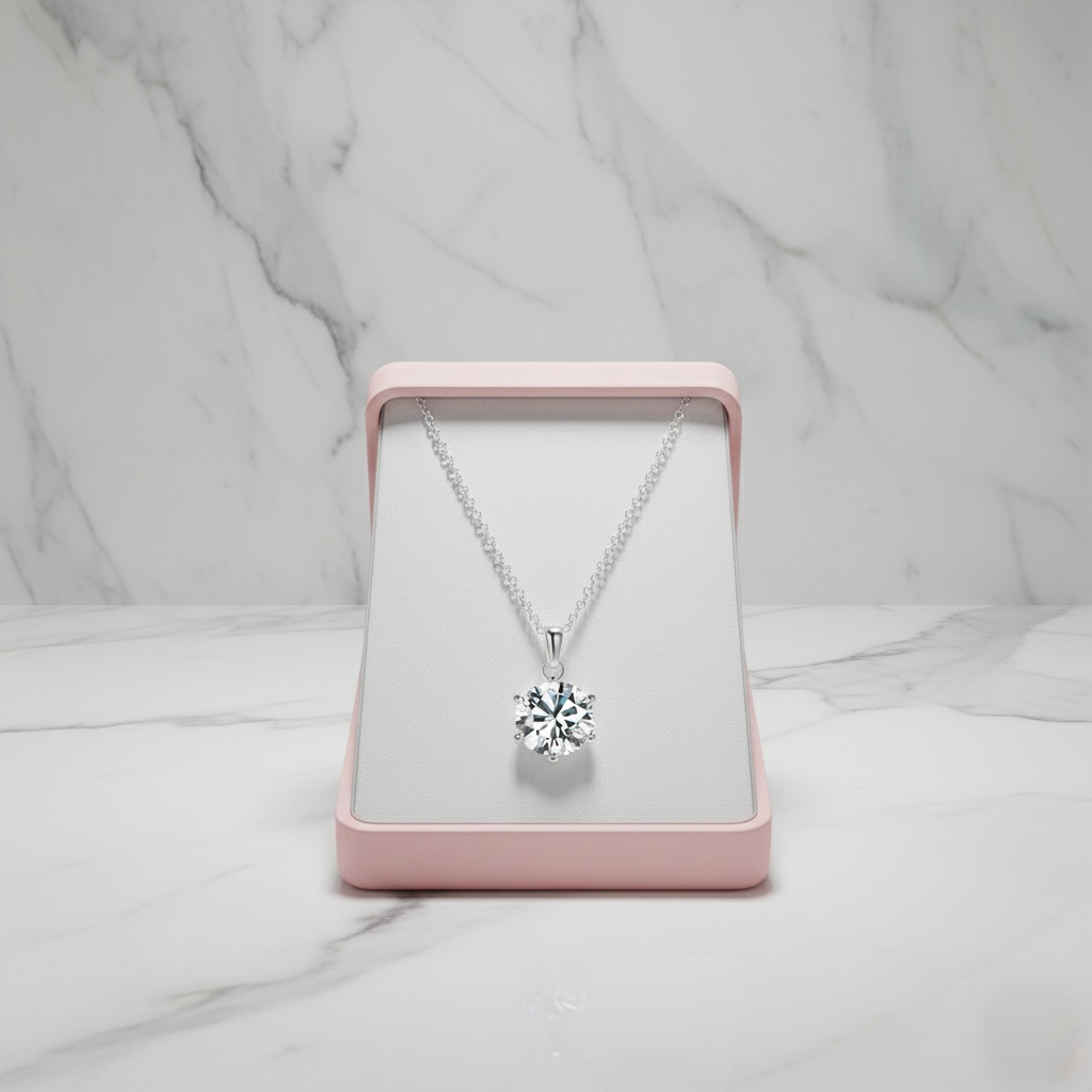 Moissanite Stud Necklace