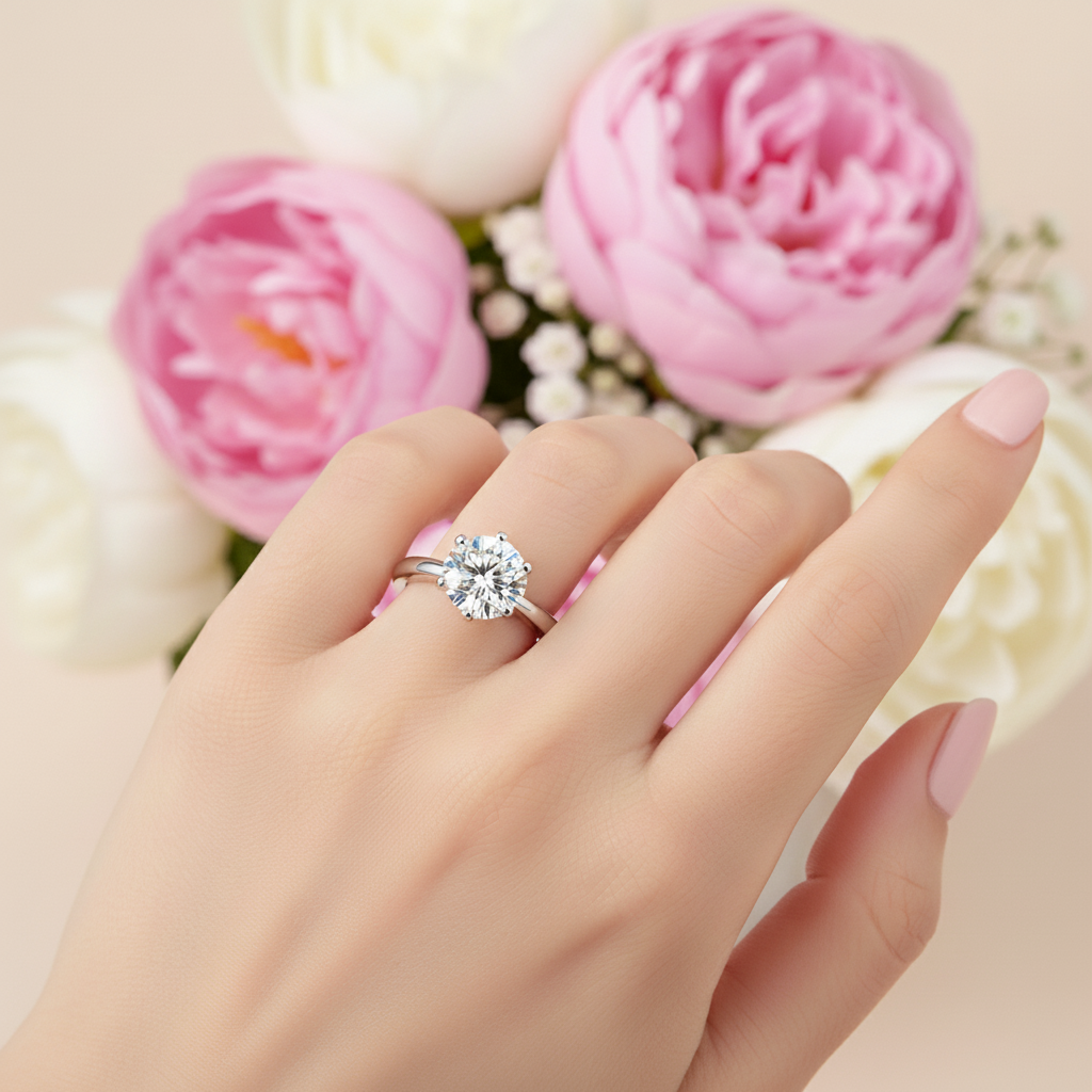 Timeless Moissanite Halo Ring