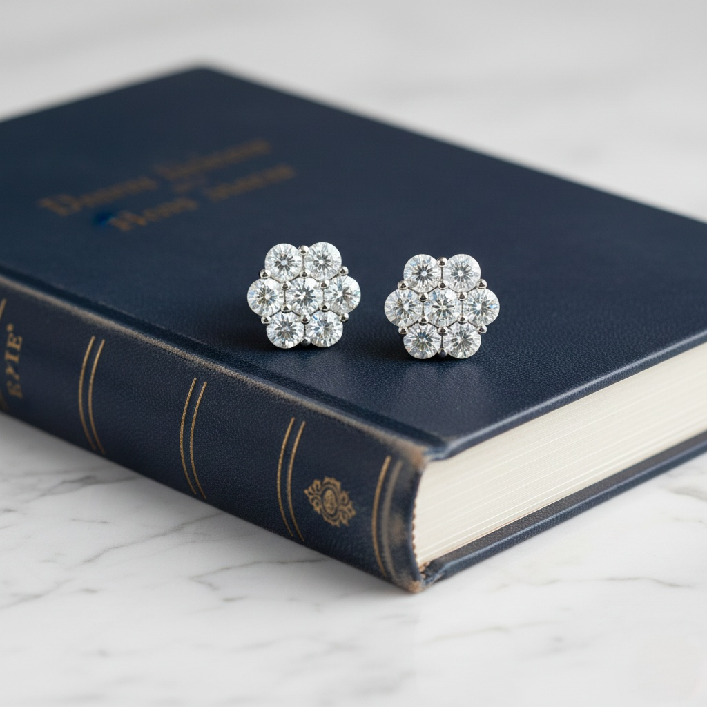 Timeless Moissanite Flower Earrings