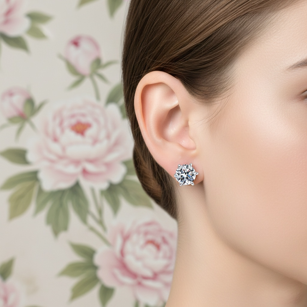 Moissanite Magnetic Stud Magnetic Earrings