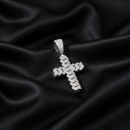 Cuban Moissanite Cross Necklace