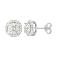 Halo Moissanite Earrings (Adjustable)