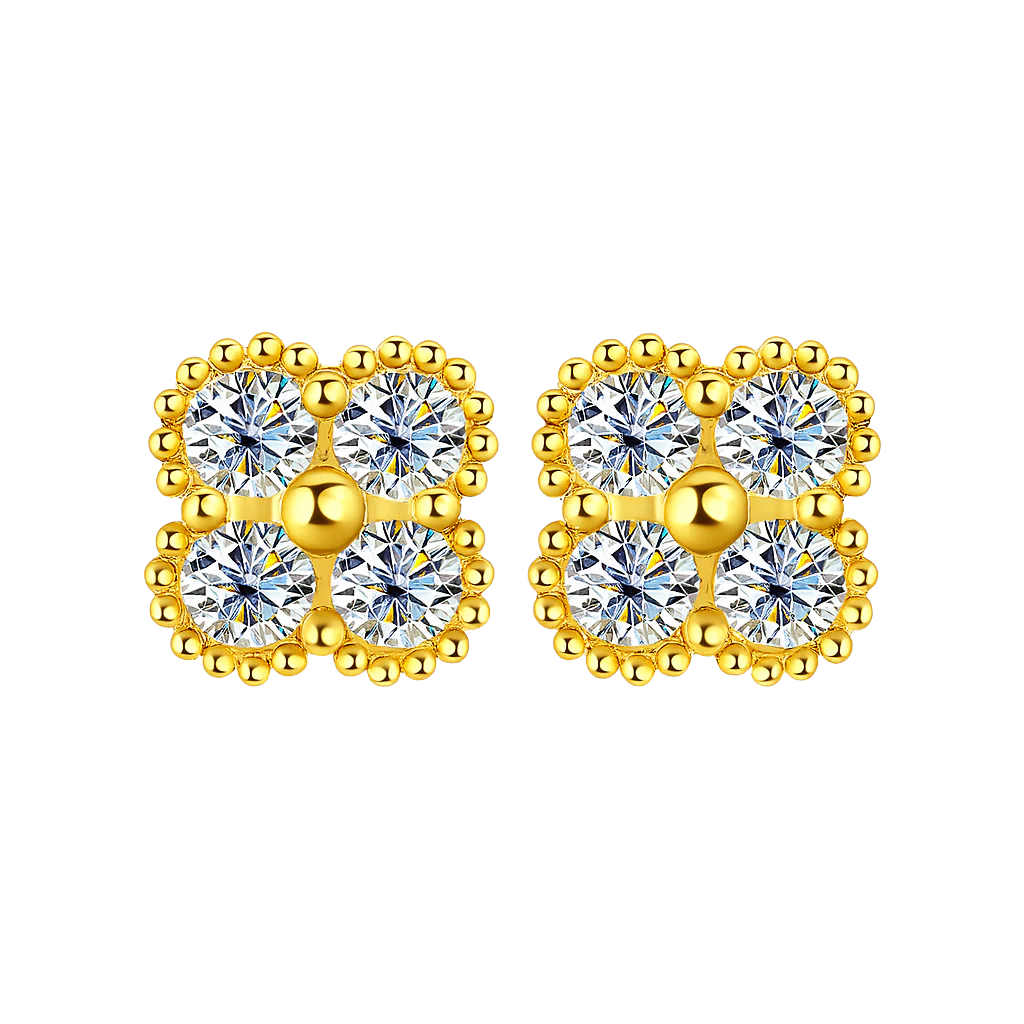 Moissanite Clover Earrings