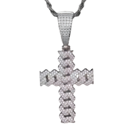 Cuban Moissanite Cross Necklace