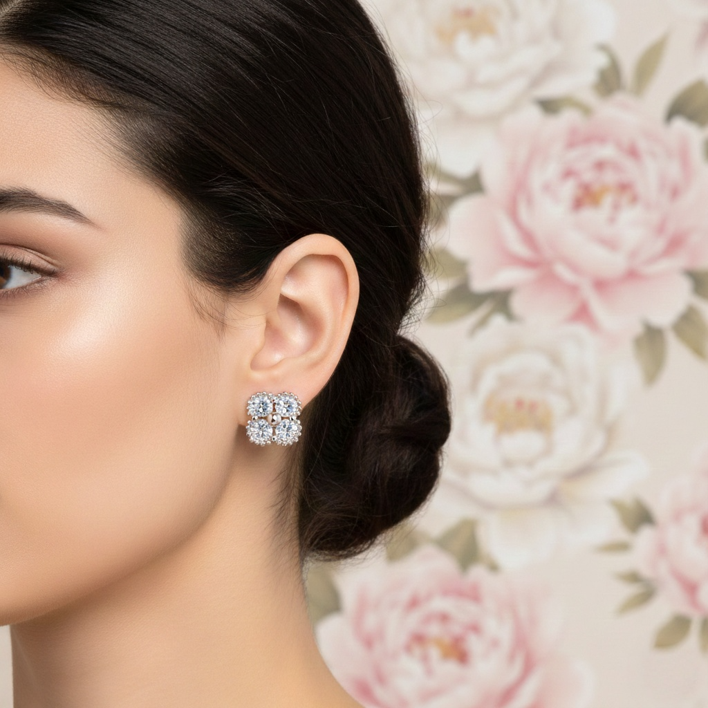 Moissanite Clover Earrings