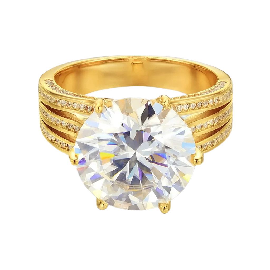 Radiant Moissanite Square Halo Ring 10 Carat